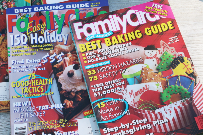 photo of 1990s vintage Family Circle Christmas magazines lot, baking, holiday recipes, ads!  #4